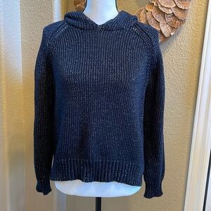 Alexander Wang Sweater Hoodie . Navy and white Knitted . Sz XS . Oversized